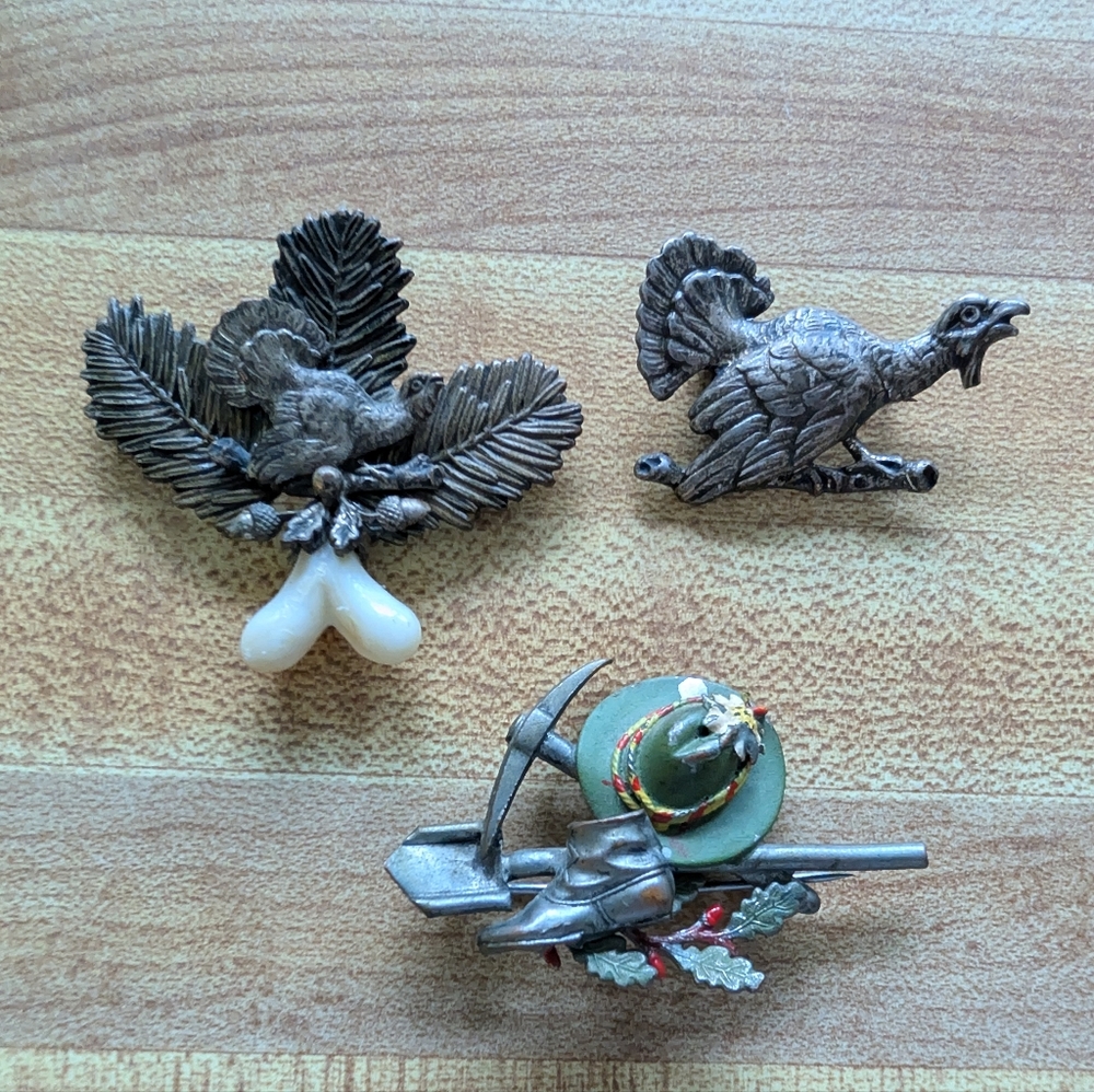 Set of 3 Vintage German/Austrian Hat Pins f🇩🇪